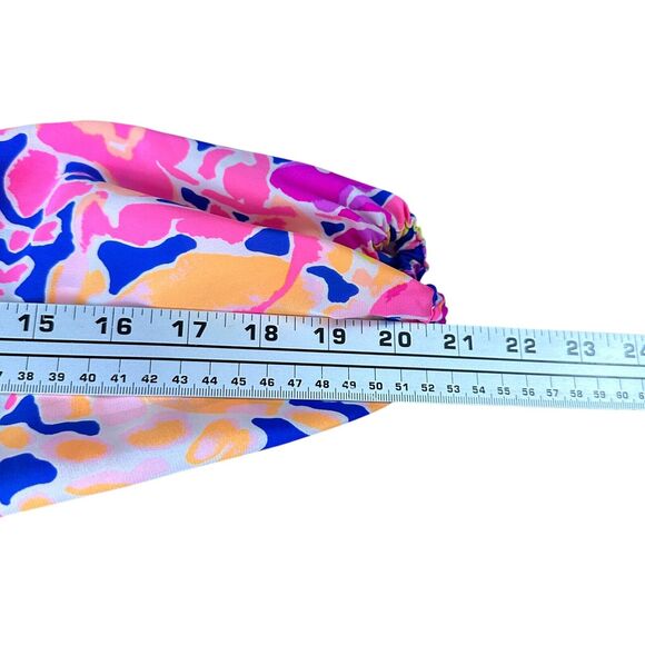 Lilly Pulitzer Elsa Silk Blouse Top Women's 2XS XXS Catch and Release Pink Blue - Picture 9 of 10